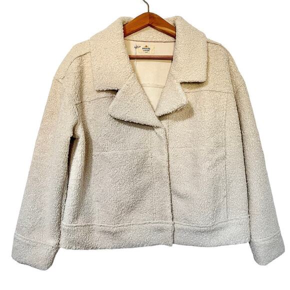 Marine Layer Women’s Quebec Sherpa Jacket Size L Antique White NEW - Picture 3 of 10